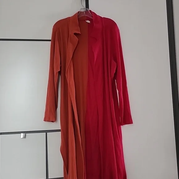 Anthropologie Pink And Orange with  Duster  Size 1x - Picture 4 of 4
